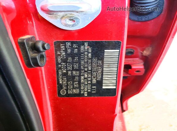 KMHCT4AE3GU085081 2016 HYUNDAI ACCENT Red ძრავის განყოფილების ხედი