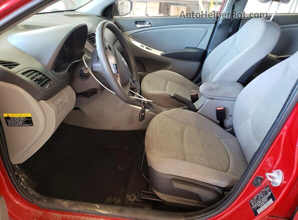 KMHCT4AE3GU085081 2016 HYUNDAI ACCENT Red წინა სალონის ხედი