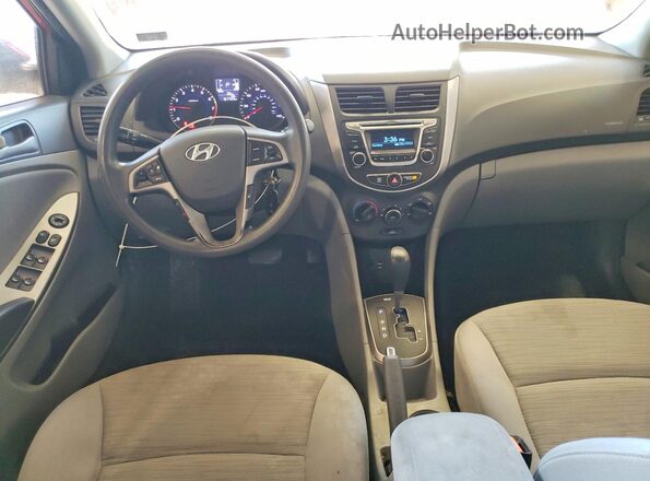 KMHCT4AE3GU085081 2016 HYUNDAI ACCENT Red წინა პანელის ხედი