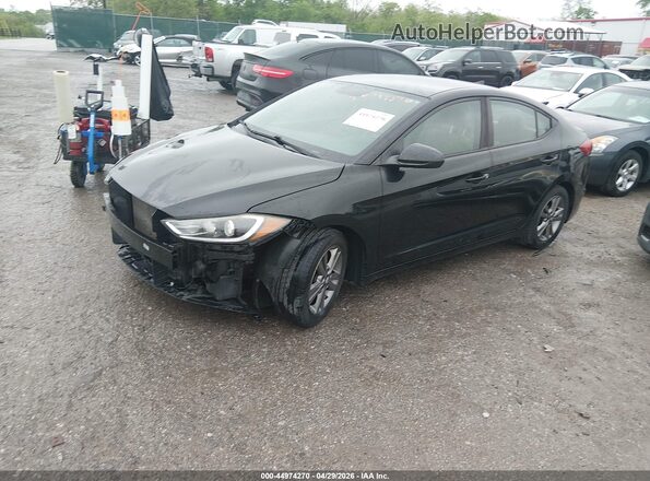 KMHD84LF5HU207016 2017 HYUNDAI ELANTRA Black Առջևի ձախ երեք քառորդ տեսարան