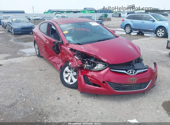KMHDH4AE4GU478559 2016 HYUNDAI ELANTRA Red Widok z przodu