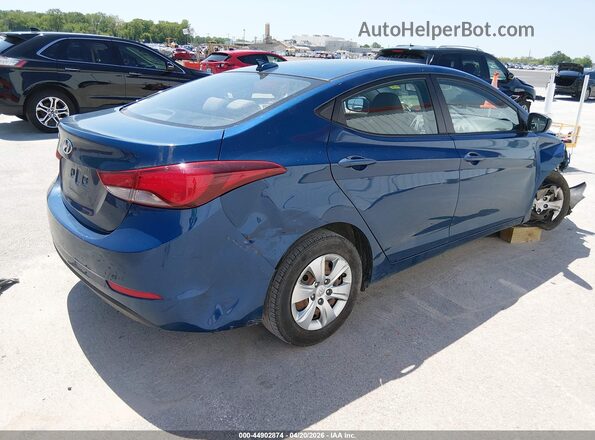 KMHDH4AE8GU545180 2016 HYUNDAI ELANTRA Blue უკანა მარჯვენა