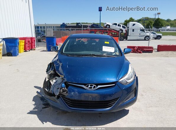 KMHDH4AE8GU545180 2016 HYUNDAI ELANTRA Blue ხელსაწყოთა პანელის ხედი