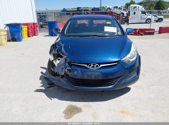 KMHDH4AE8GU545180 2016 HYUNDAI ELANTRA Blue წინა ხედი