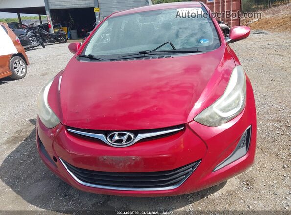 KMHDH4AE8GU600615 2016 HYUNDAI ELANTRA Red Widok wnętrza z tyłu