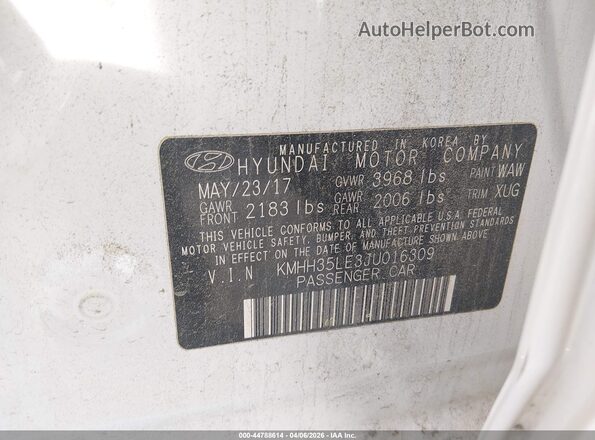 KMHH35LE3JU016309 2018 HYUNDAI ELANTRA GT White 