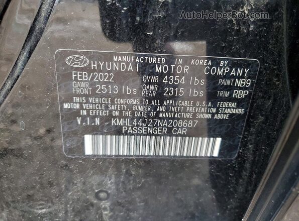 KMHL44J27NA208687 2022 HYUNDAI SONATA Black Engine compartment view