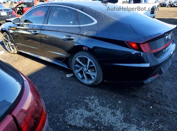 KMHL44J29NA225054 2022 HYUNDAI SONATA Black Trasero izquierdo