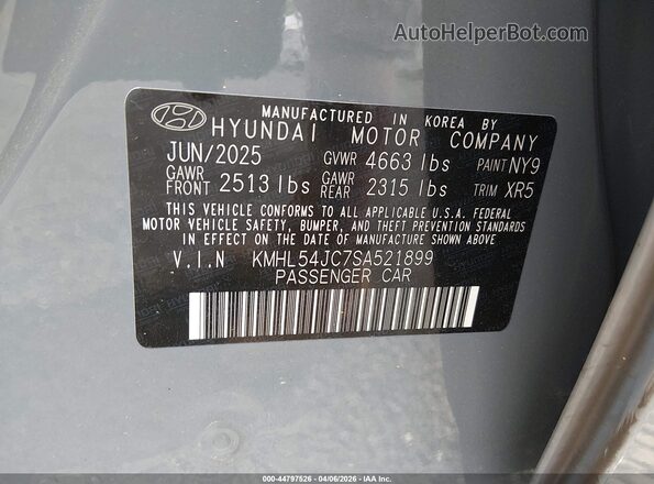 KMHL54JC7SA521899 2025 HYUNDAI SONATA Gray Շարժիչի բաժամունքի տեսք