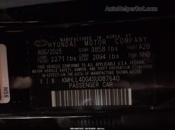 KMHLL4DG4SU087640 2025 HYUNDAI ELANTRA Black Engine compartment view