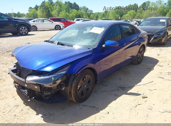 KMHLS4AG4NU283489 2022 HYUNDAI ELANTRA Blue წინა მარცხენა ხედი სამი მეოთხედიდან