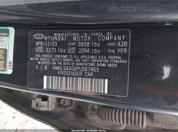 KMHLS4AG9PU567865 2023 HYUNDAI ELANTRA Black ძრავის განყოფილების ხედი
