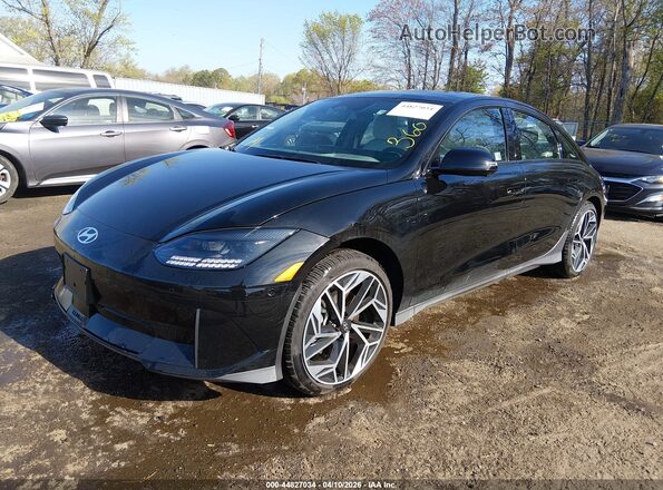 KMHM54AC7SA093241 2025 HYUNDAI IONIQ 6 Black Առջևի ձախ երեք քառորդ տեսարան