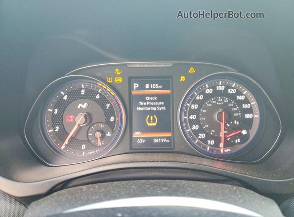 KMHT36AH3NU015552 2022 HYUNDAI VELOSTER Blue Vista del cuadro de instrumentos