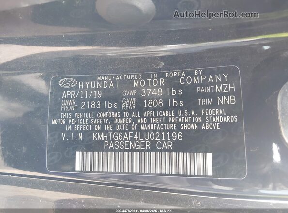 KMHTG6AF4LU021196 2020 HYUNDAI VELOSTER Black Вид підкапотного простору
