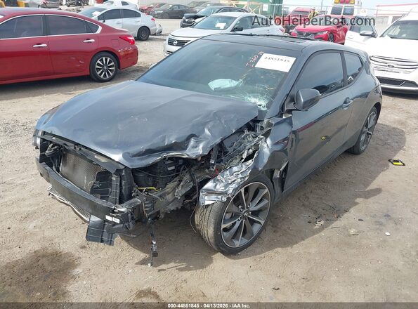 KMHTG6AF6KU007301 2019 HYUNDAI VELOSTER Gray Vista tres cuartos delantera izquierda