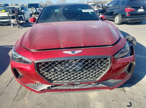 KMTG34LE2MU074539 2021 GENESIS G70 Red Front view