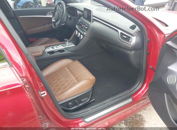 KMTG34LE9LU063259 2020 GENESIS G70 Burgundy წინა სალონის ხედი