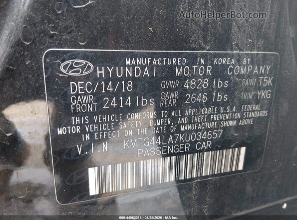 KMTG44LA7KU034657 2019 GENESIS G70 Black Engine compartment view