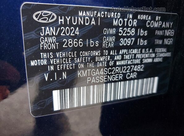 KMTGA4SC2RU227482 2024 GENESIS G80 Синий Вид подкапотного пространства