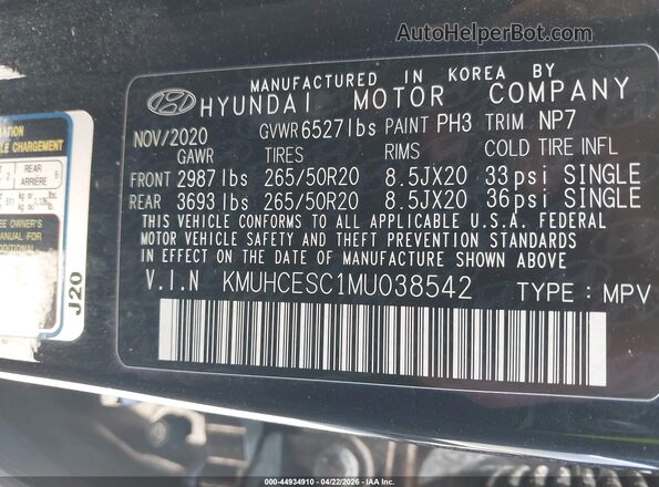 KMUHCESC1MU038542 2021 GENESIS GV80 Black Vista del compartimento del motor