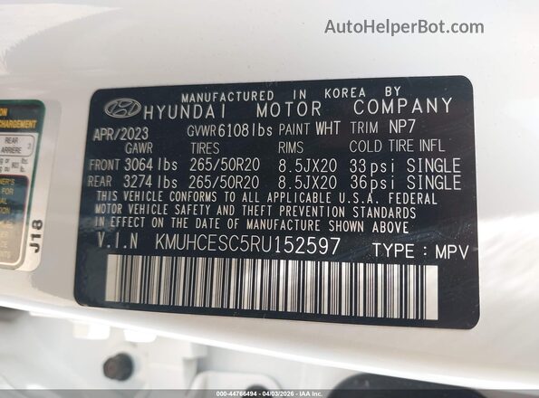 KMUHCESC5RU152597 2024 GENESIS GV80 White Vista del compartimento del motor
