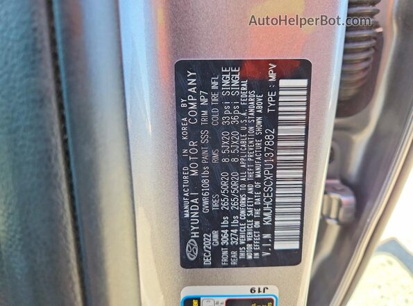 KMUHCESCXPU137882 2023 GENESIS GV80 Gray VIN sticker view