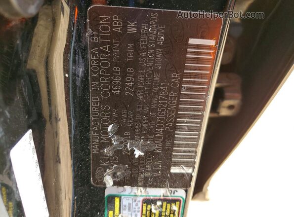 KNALN4D71G5217841 2016 KIA CADENZA Black Widok komory silnika