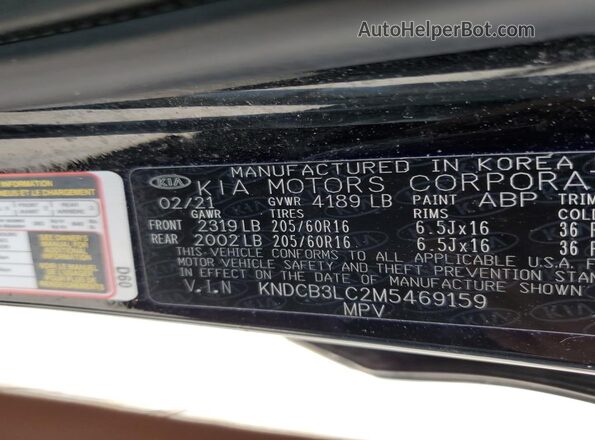 KNDCB3LC2M5469159 2021 KIA NIRO Black Widok komory silnika