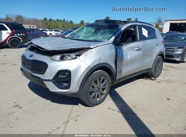 KNDP6CAC8N7026531 2022 KIA SPORTAGE Silver წინა მარცხენა ხედი სამი მეოთხედიდან