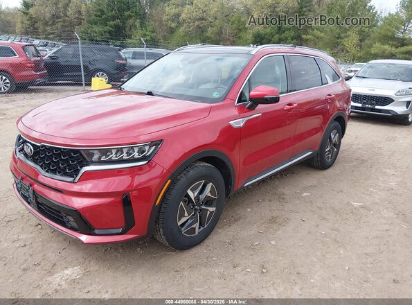 KNDRH4LGXM5032480 2021 KIA SORENTO HYBRID Red Առջևի ձախ երեք քառորդ տեսարան