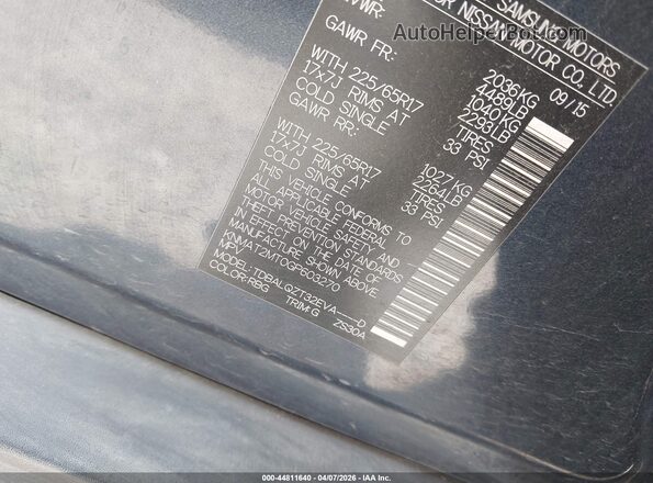 KNMAT2MT0GP603270 2016 NISSAN ROGUE Blue 