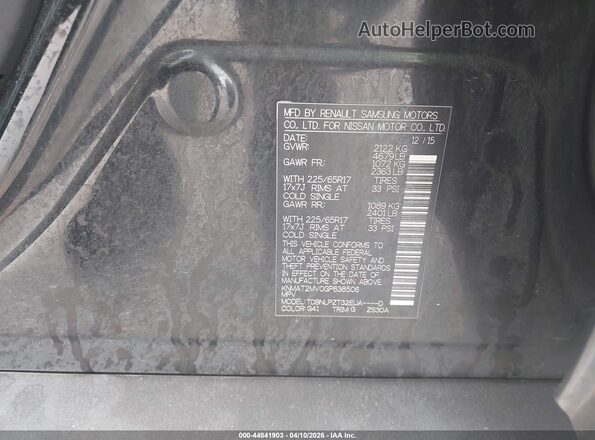 KNMAT2MV0GP638506 2016 NISSAN ROGUE Black Շարժիչի բաժամունքի տեսք