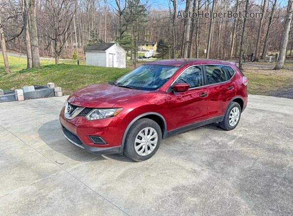 KNMAT2MV5GP690360 2016 NISSAN ROGUE Красный Задняя левая четверть