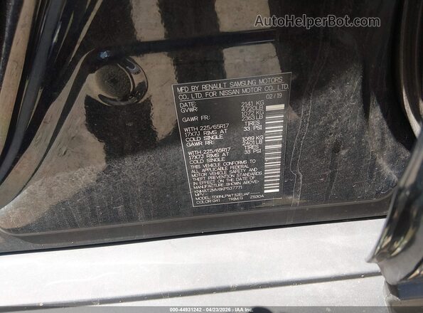 KNMAT2MV6KP537771 2019 NISSAN ROGUE Black ძრავის განყოფილების ხედი