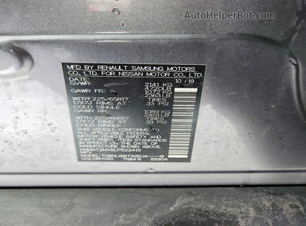 KNMAT2MV6LP522415 2020 NISSAN ROGUE Gray 