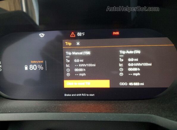 LPSED3KA5ML010263 2021 POLESTAR 2 Gray Instrument cluster view
