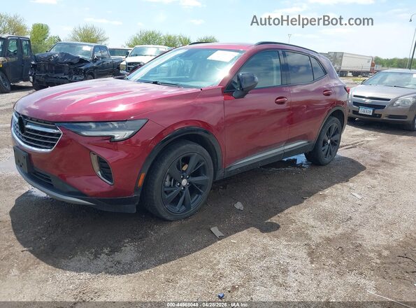 LRBAZLR41MD076325 2021 BUICK ENVISION Red წინა მარცხენა ხედი სამი მეოთხედიდან