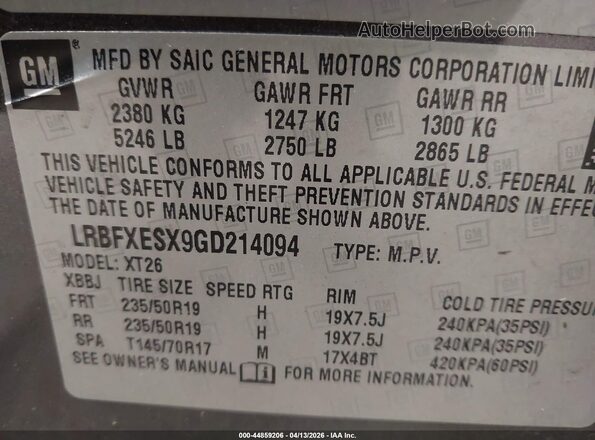 LRBFXESX9GD214094 2016 BUICK ENVISION Brown Engine compartment view