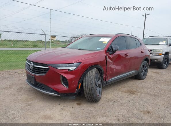 LRBFZNR42PD035594 2023 BUICK ENVISION Red წინა მარცხენა ხედი სამი მეოთხედიდან