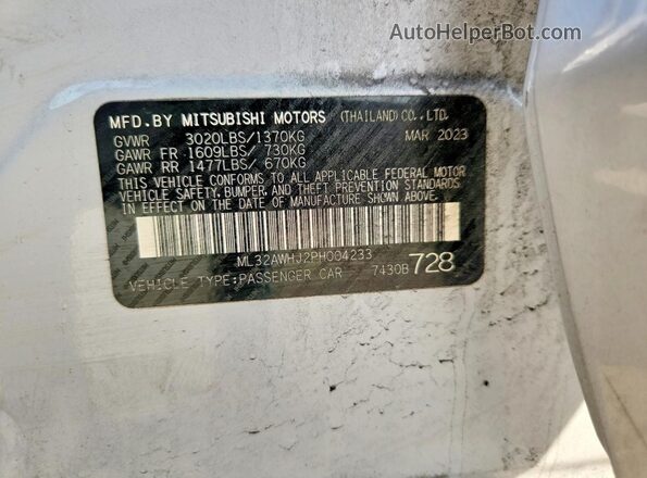 ML32AWHJ2PH004233 2023 MITSUBISHI MIRAGE White Вид підкапотного простору
