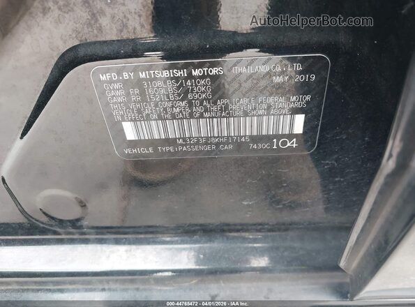 ML32F3FJ8KHF17145 2019 MITSUBISHI MIRAGE G4 Black ძრავის განყოფილების ხედი