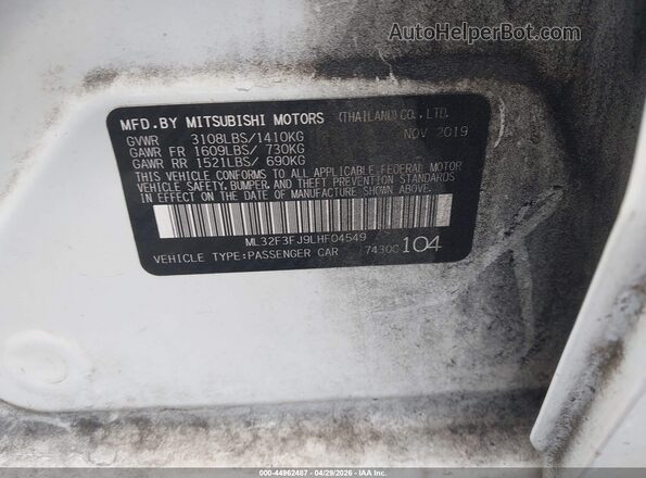 ML32F3FJ9LHF04549 2020 MITSUBISHI MIRAGE G4 Белый Вид подкапотного пространства