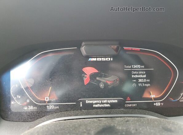 NJ2425E 2021 BMW M8 White Instrument cluster view