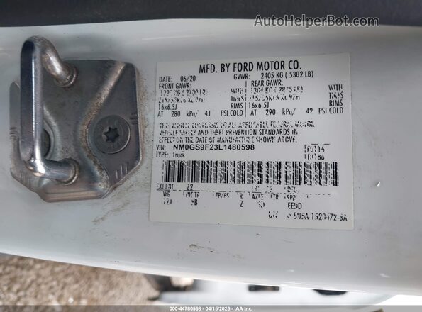 NM0GS9F23L1480598 2020 FORD PASSENGER White Вид підкапотного простору