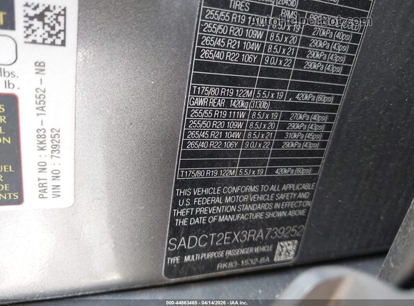 SADCT2EX3RA739252 2024 JAGUAR F-PACE Gray Շարժիչի բաժամունքի տեսք