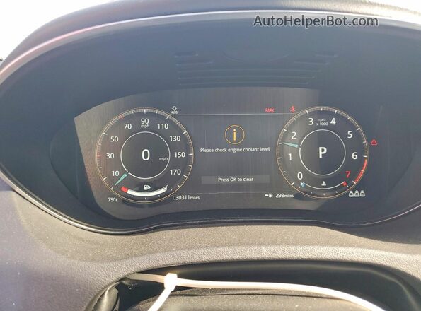 SADFP2FX4N1030503 2022 JAGUAR E-PACE White Սարքավորումների վահանակի տեսք