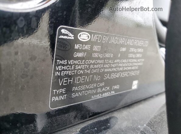 SAJB64FX5RCY94318 2024 JAGUAR XF Black Вид підкапотного простору
