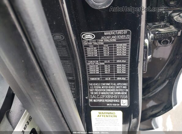 SALCJ2FX8NH911558 2022 LAND ROVER DISCOVERY SPORT Black 
