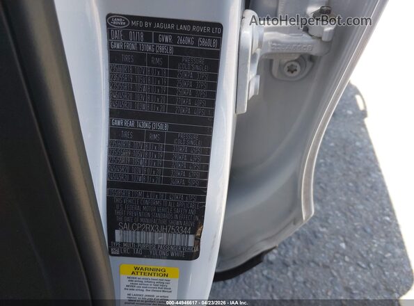 SALCP2RX3JH753344 2018 LAND ROVER DISCOVERY SPORT Белый Вид подкапотного пространства